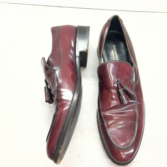 Ermenegildo Zegna Burgundy Leather Tassel Slip-On Loafer Shoes Mens Size 8.5 EE main image 9